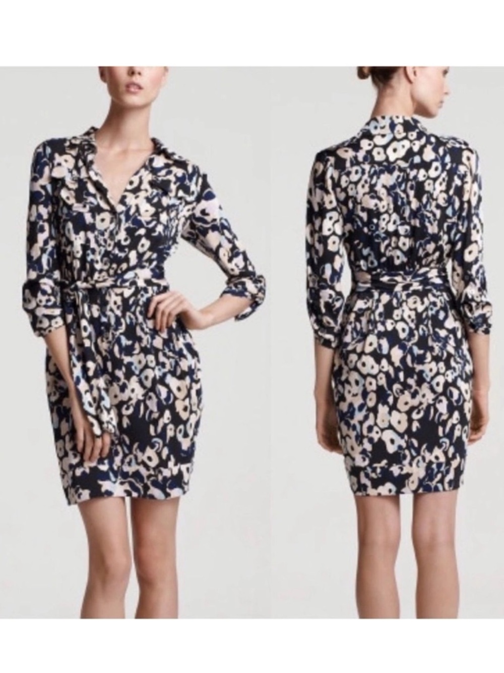 DIANE VON FURSTENBERG REGGINA CARGO SILK SHIRT DRESS